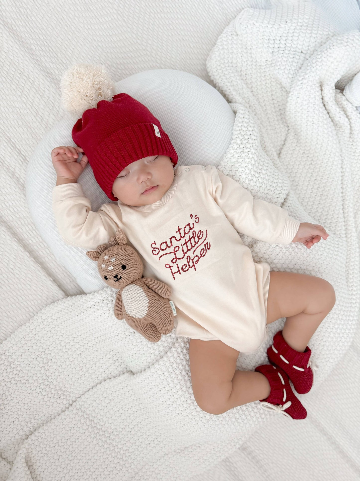Organic Cotton Baby Pom Beanie – Holly