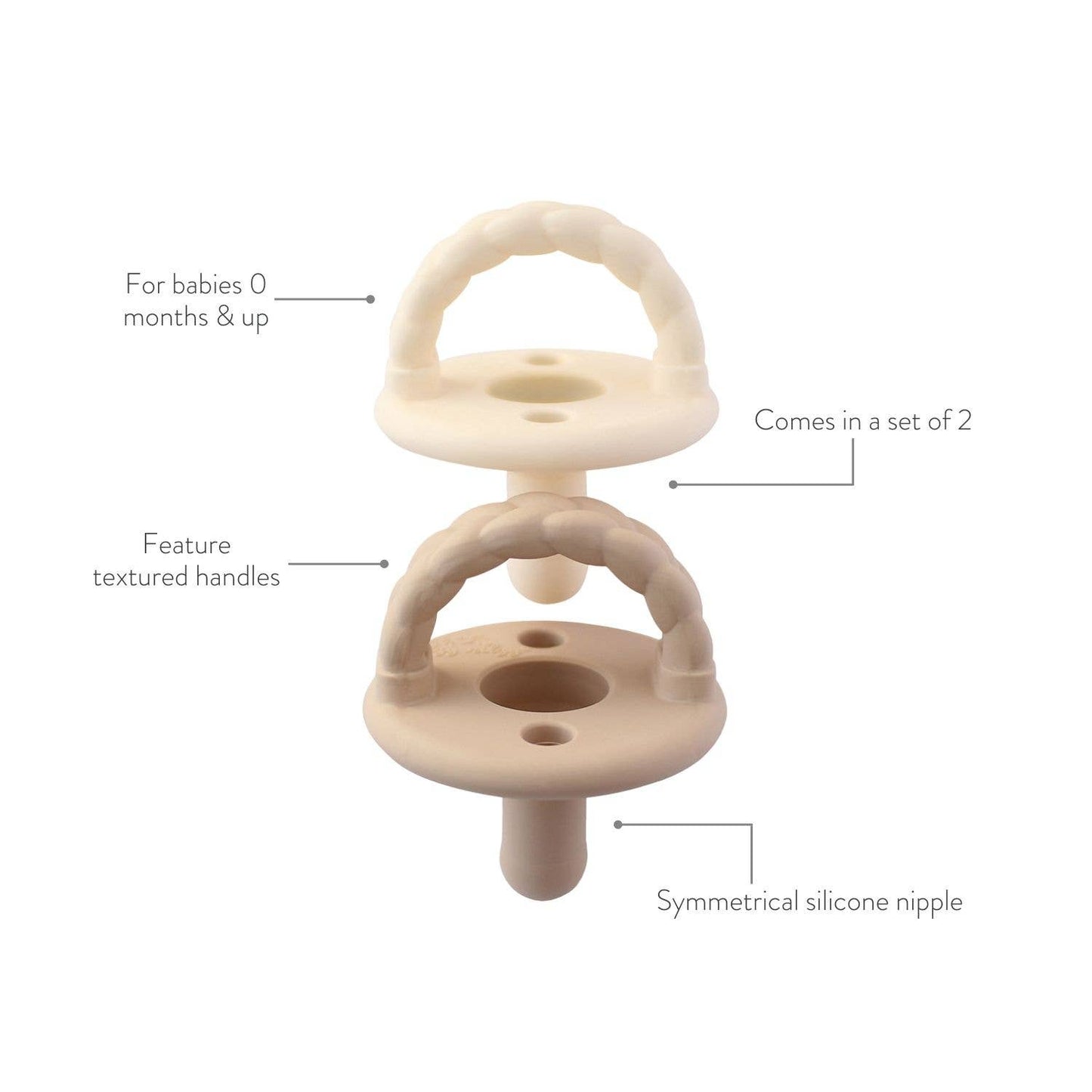 Sweetie Soother™ Silicone Pacifier – Coffee & Cream