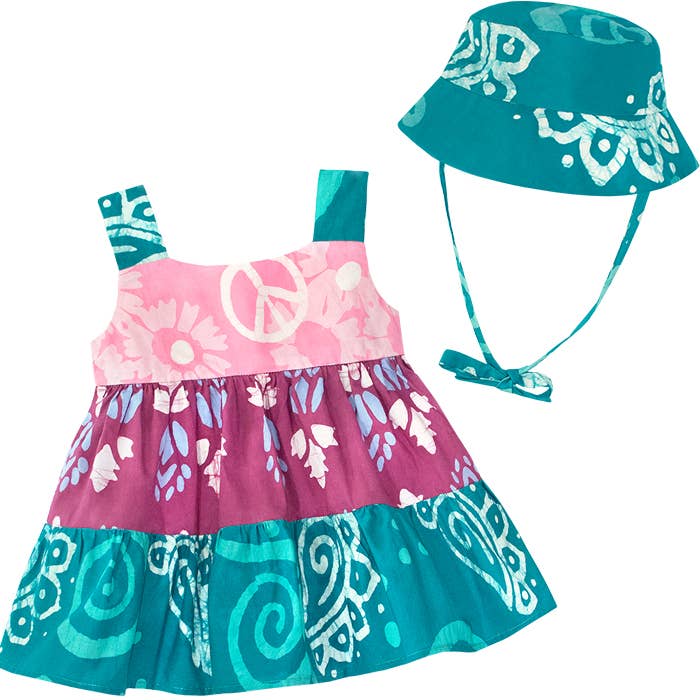 Babies: Carousel Dress: Paisley - Teal-Organic: 24M