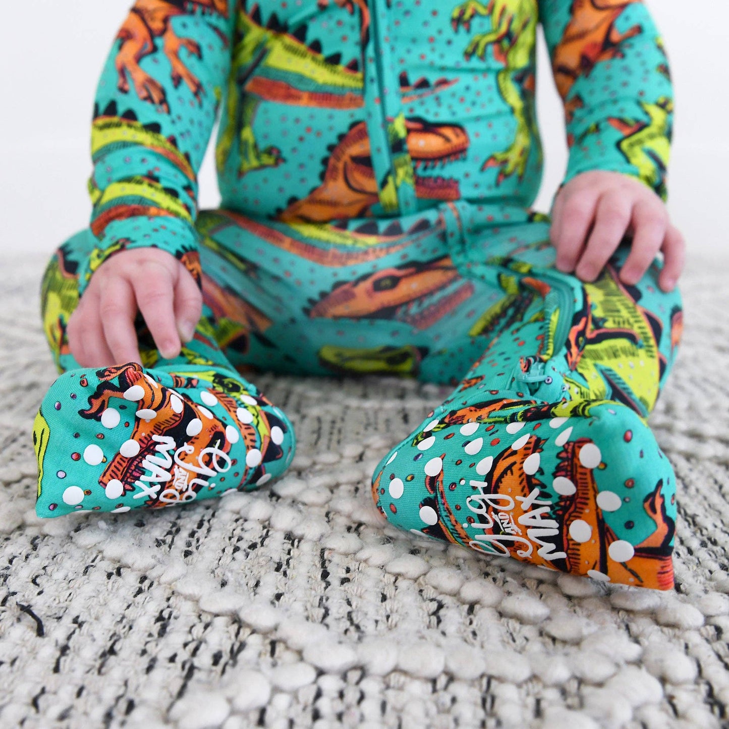 Drew Dino ZIP Bamboo Sleepies Little Baby Two Way Zip: 3-6m