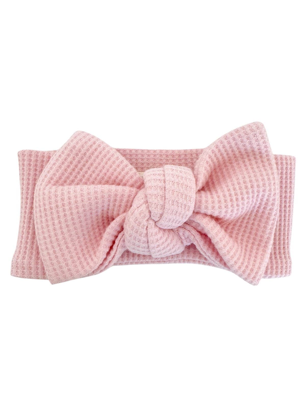 Organic Waffle Knot Bow - Blush