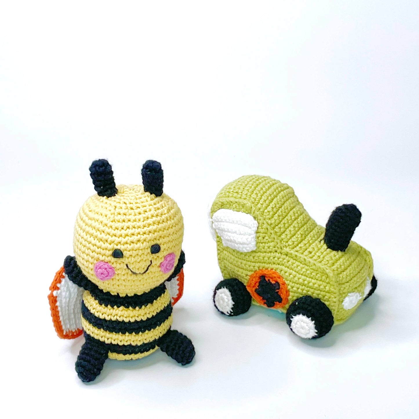 Bumblebee Baby Rattle | Organic Cotton Sensory Toy for Infants
