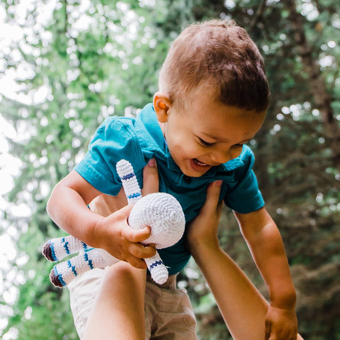 Astronaut Baby Rattle | Organic Cotton Sensory Toy for Little Explorers