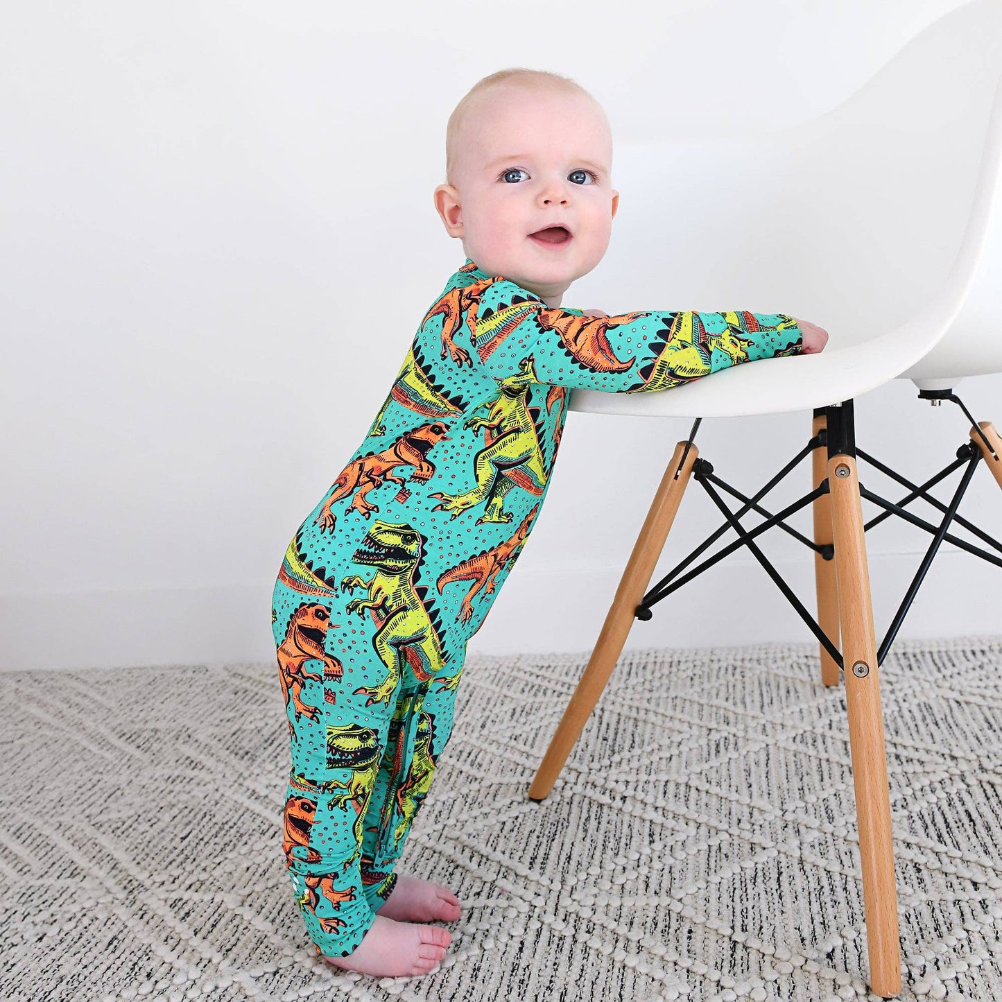 Drew Dino ZIP Bamboo Sleepies Little Baby Two Way Zip: 3-6m