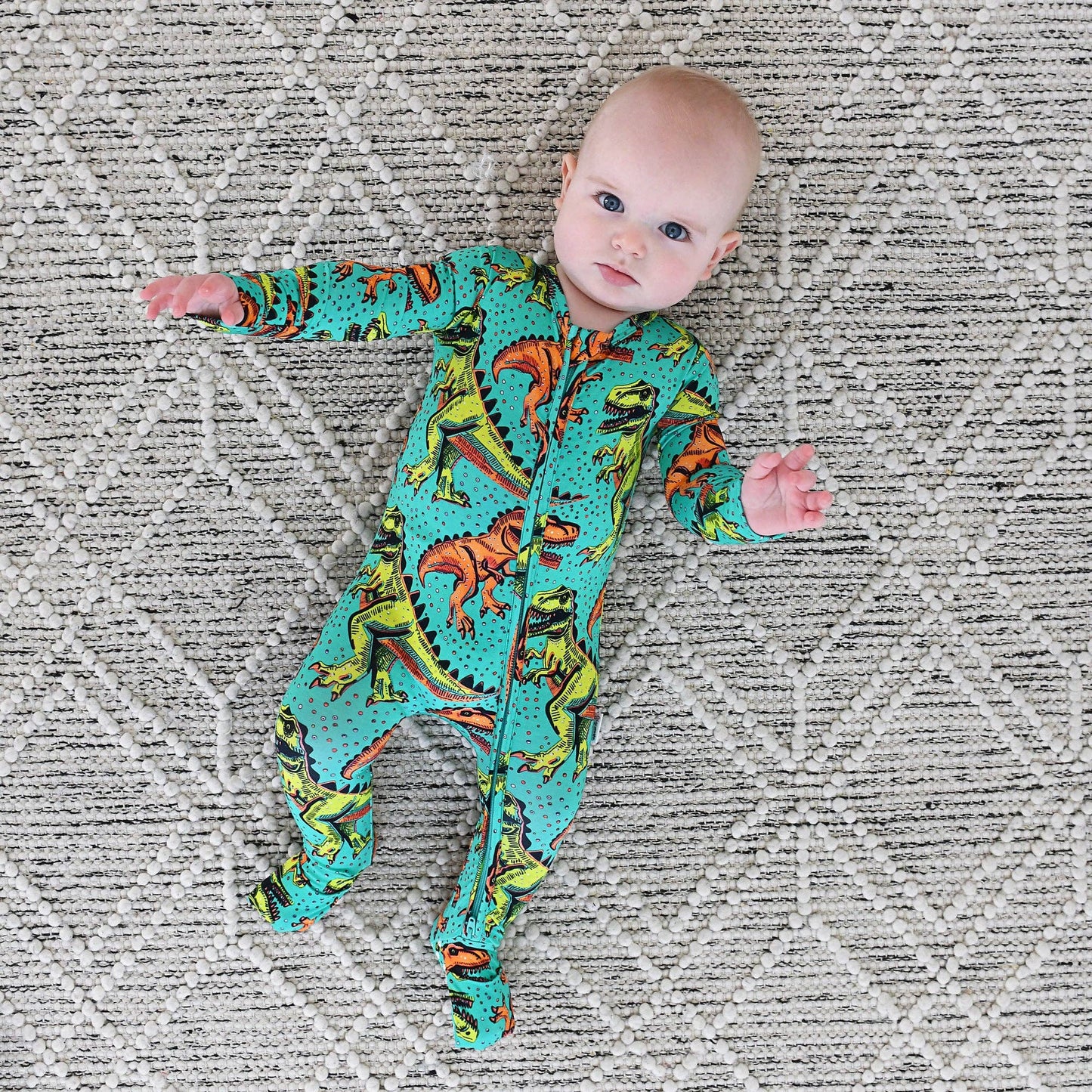 Drew Dino ZIP Bamboo Sleepies Little Baby Two Way Zip: 3-6m