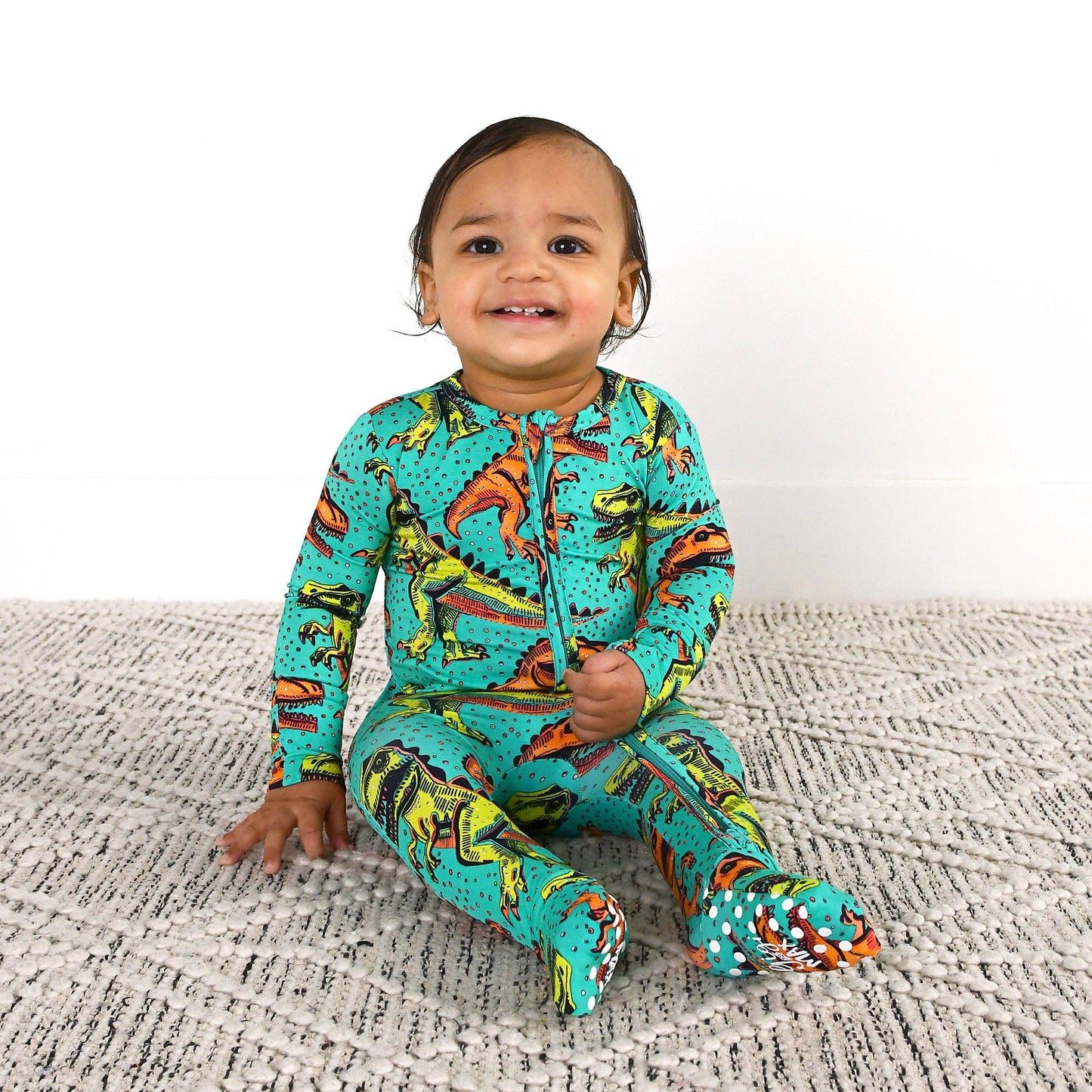 Drew Dino ZIP Bamboo Sleepies Little Baby Two Way Zip: 6-12m