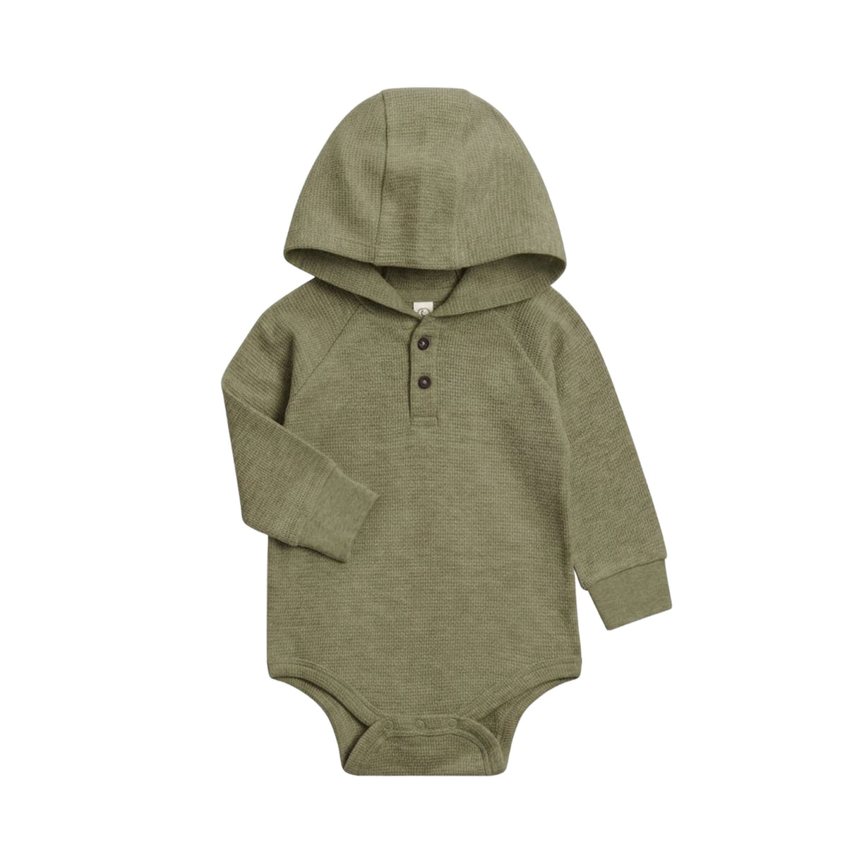 Cole waffle knit hoodie bodysuit in Fern by Colored Organics