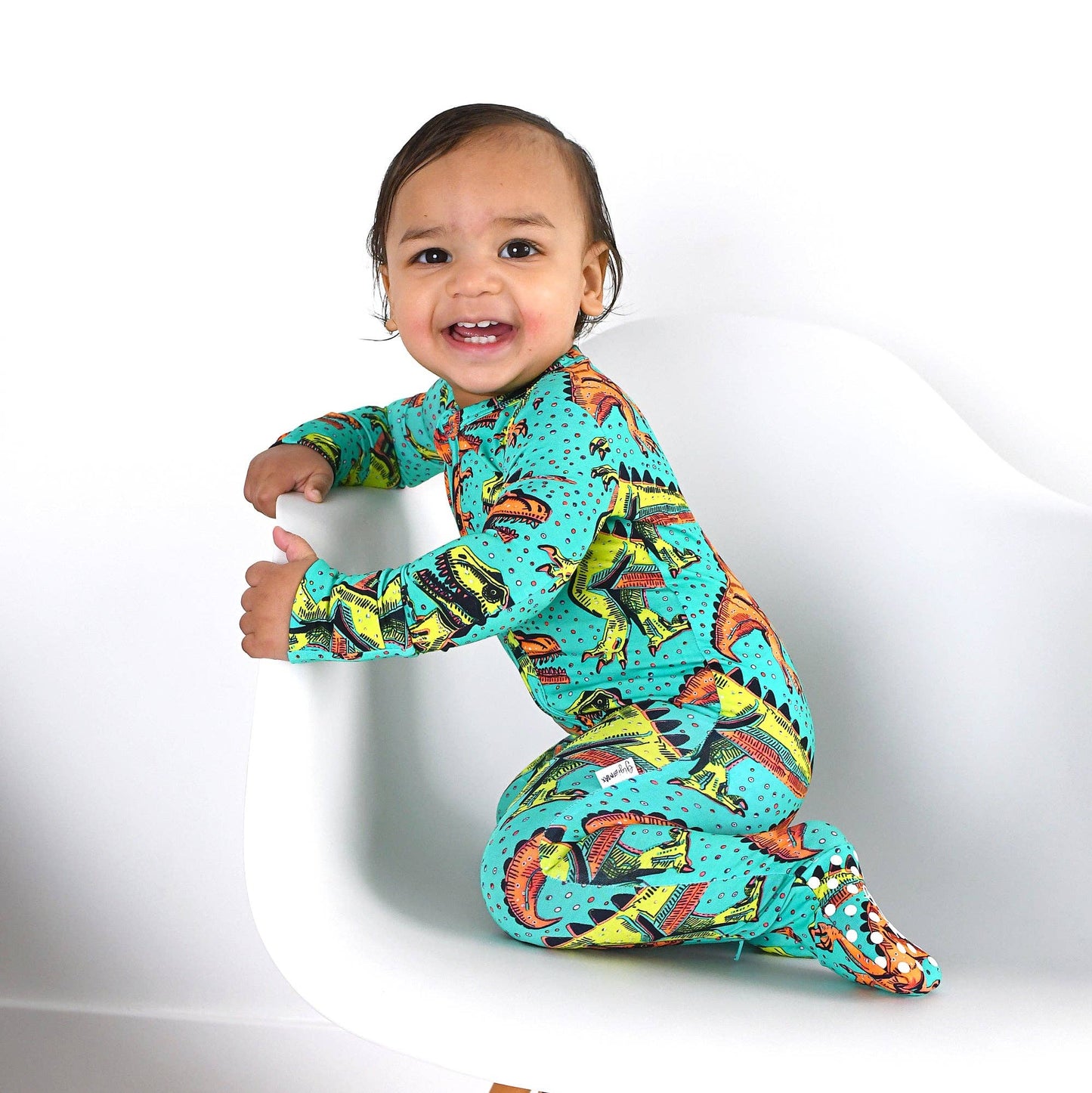 Drew Dino ZIP Bamboo Sleepies Little Baby Two Way Zip: 6-12m