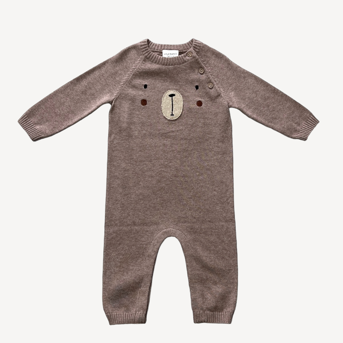 Bear-y Cute Knit Baby Jumpsuit