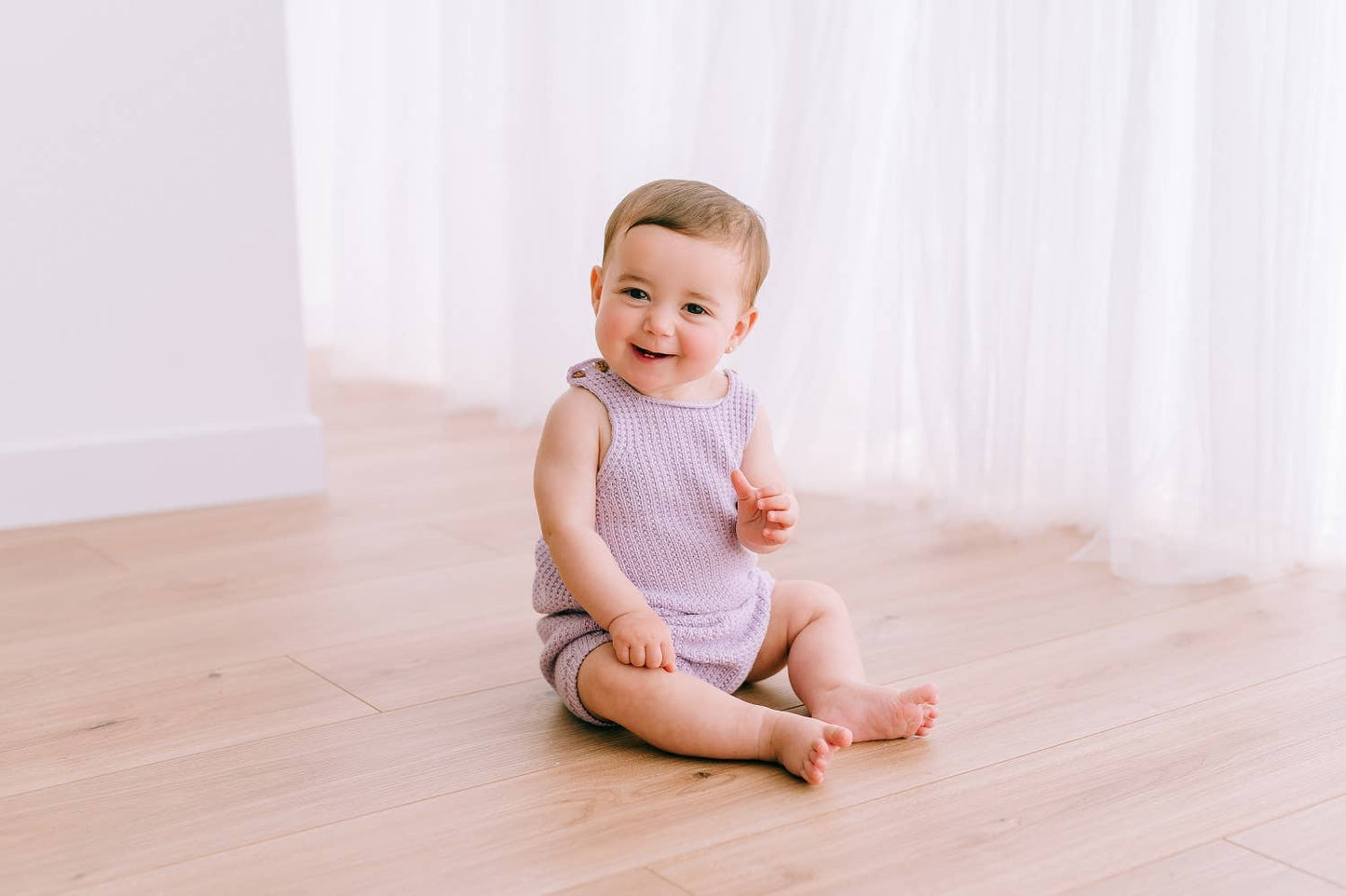 Lavender Cotton Knit Romper