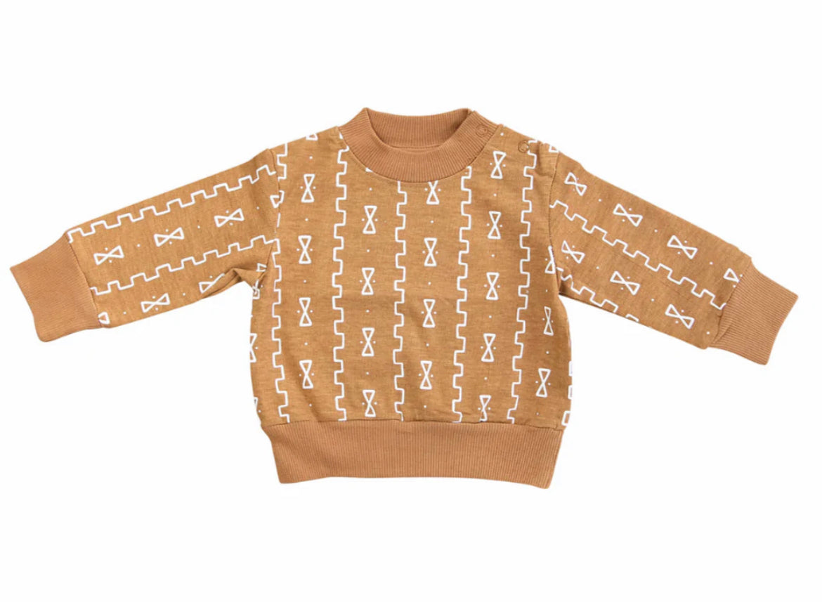Ade and Ayo Brown Patterned Sweater