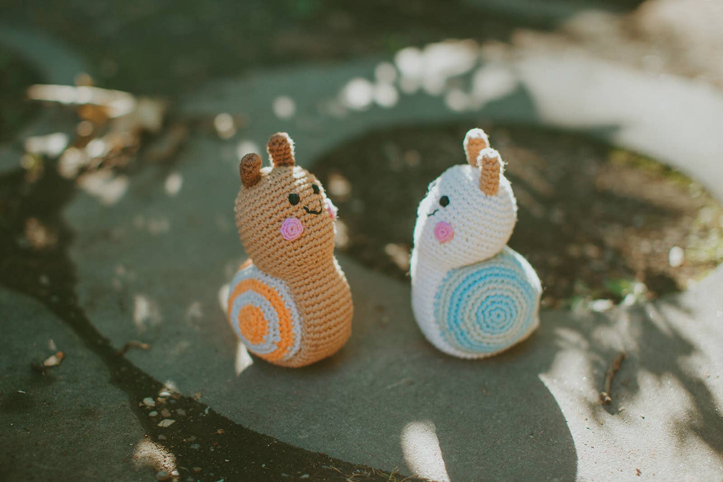 Baby Snail Rattle – Handmade Organic Cotton, Fair Trade Toy: Natural
