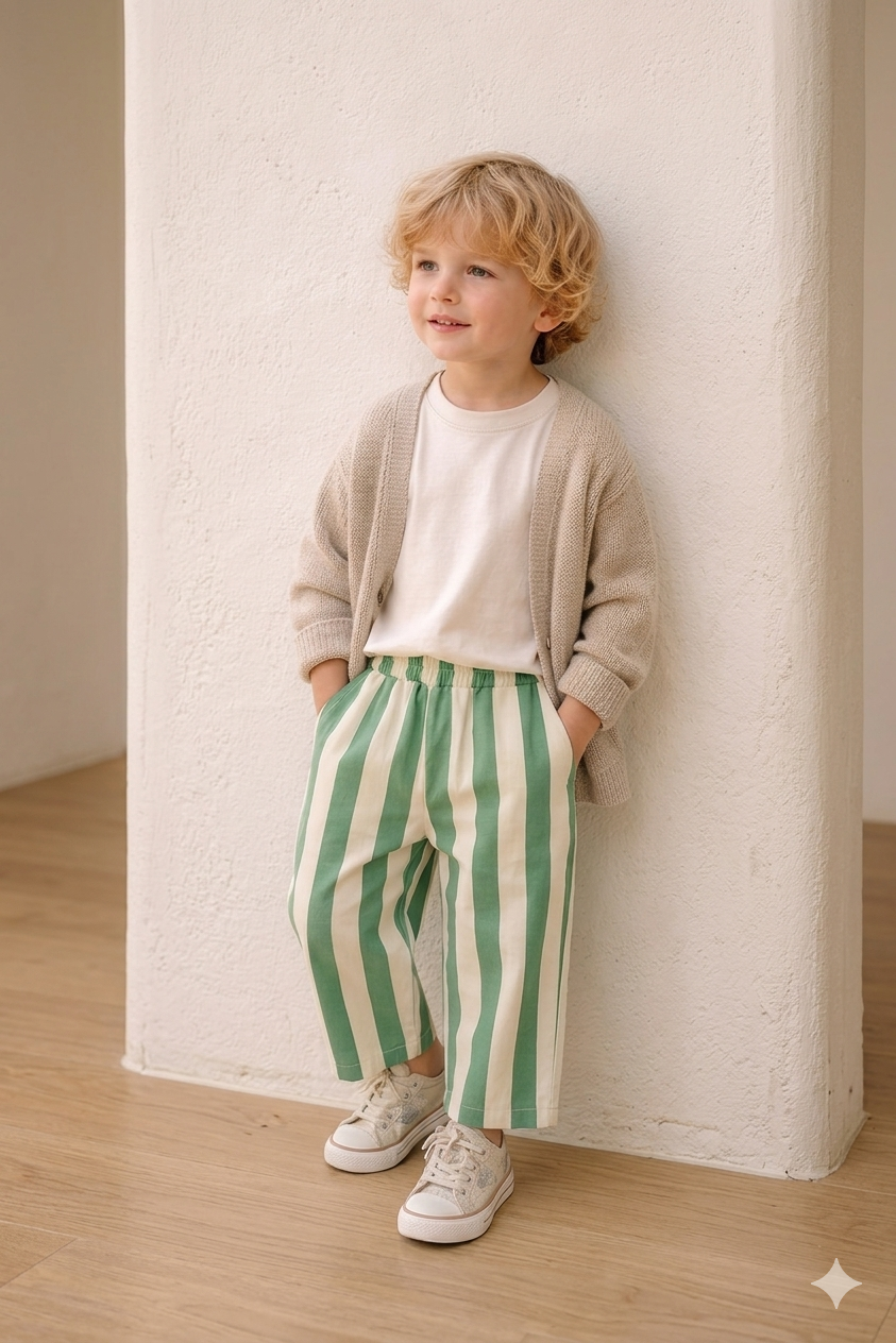 Wide leg baby pant, Kelly, by Birdie Lane Baby + Kids