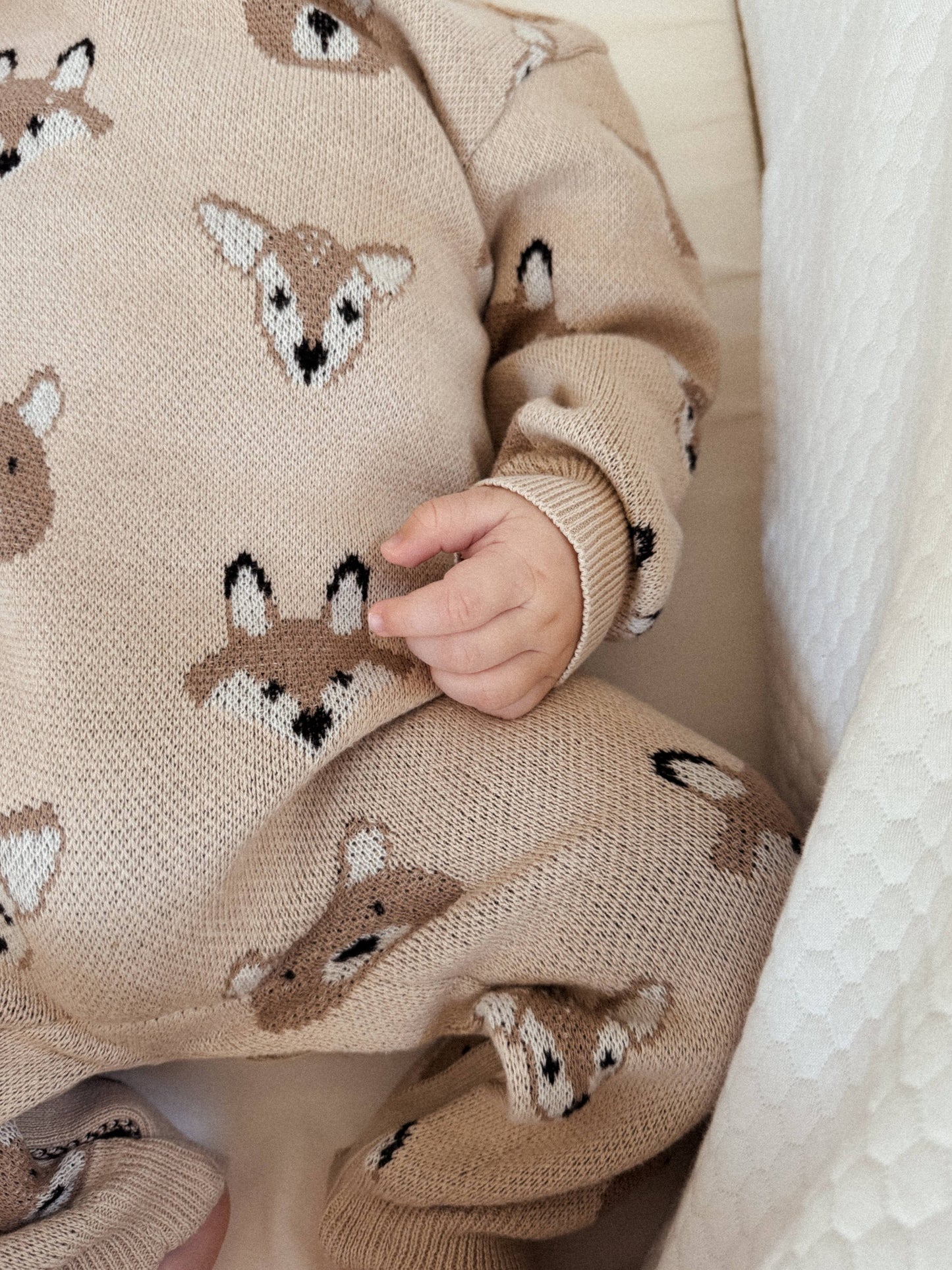 Woodland Jacquard Organic Baby Jumpsuit