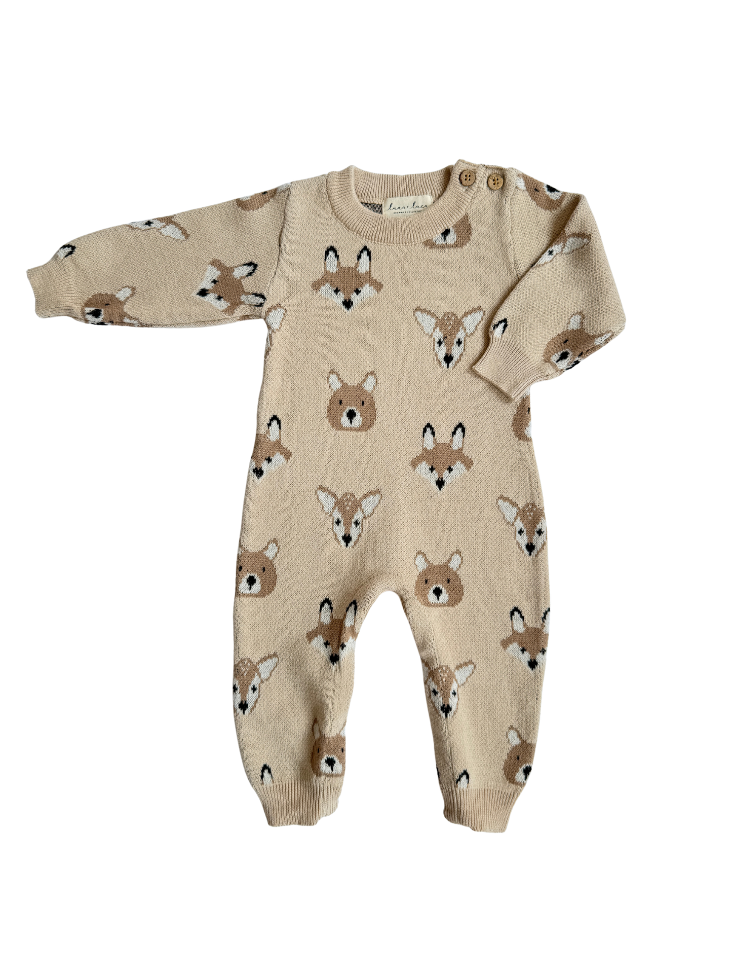 Woodland Jacquard Organic Baby Jumpsuit