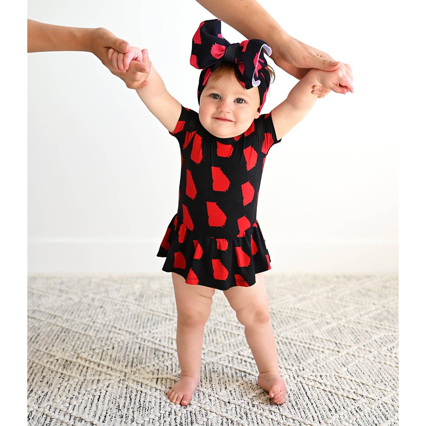 Georgia Bamboo Tutu Bodysuit – Black & Red | Baby & Toddler Girl