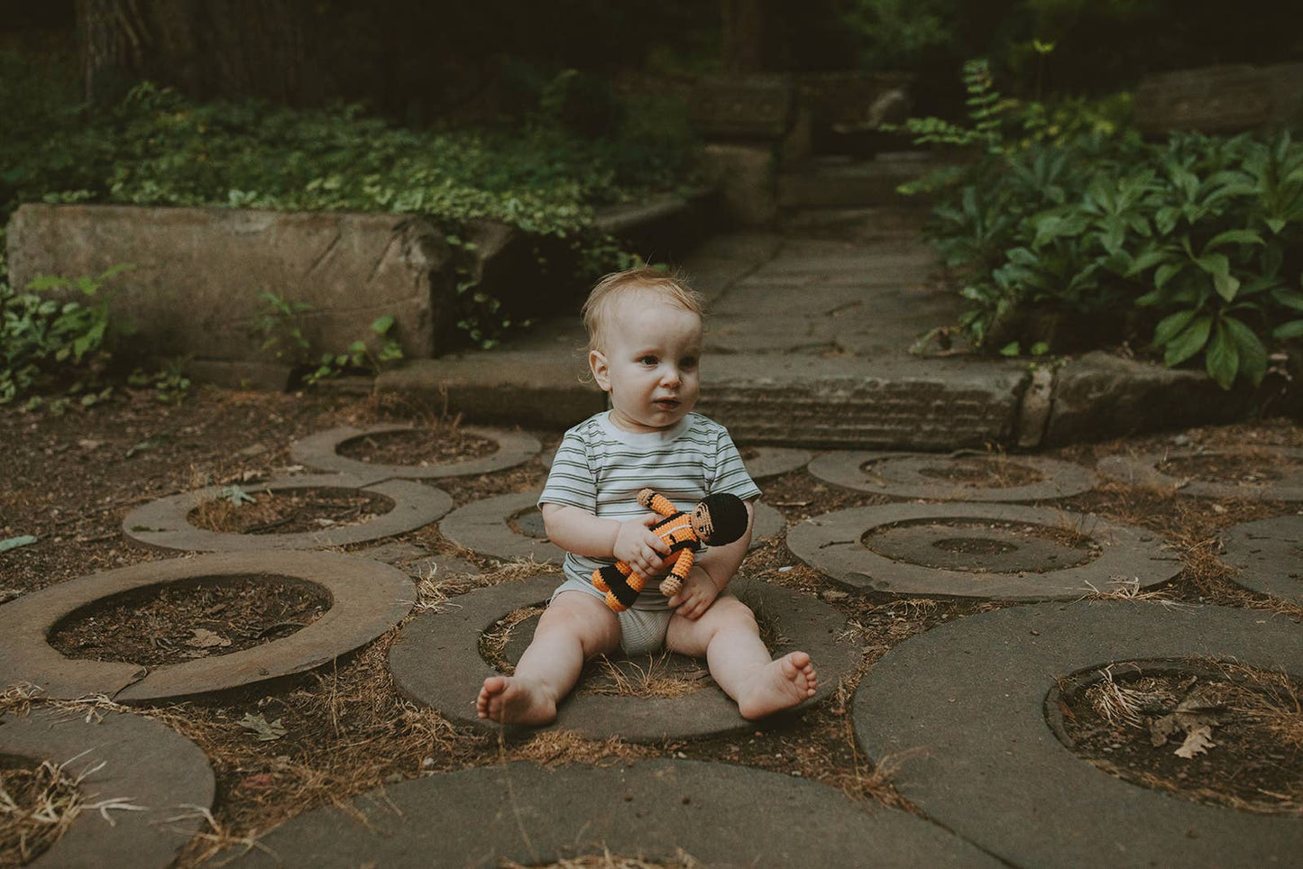 Astronaut Plush Rattle– Ethical, Handmade Soft Doll -Orange