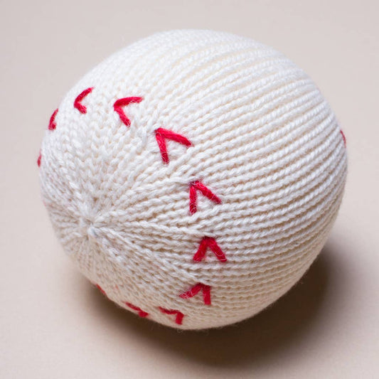 Organic Cotton Baby Baseball Rattle
