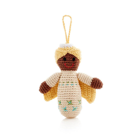 Angel Ornament – Handmade Organic Cotton in Butter Yellow