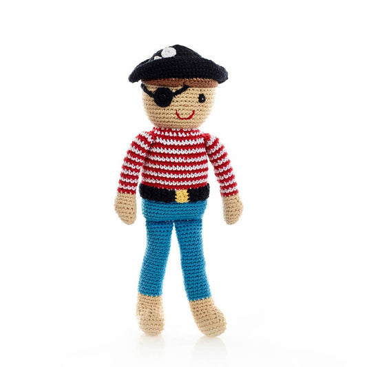 Crochet Pirate Doll | Organic Cotton Toy for Imaginative Play & Storytelling