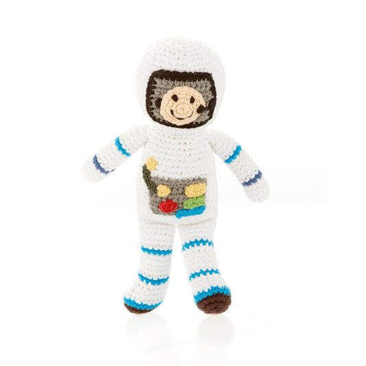 Astronaut Baby Rattle | Organic Cotton Sensory Toy for Little Explorers