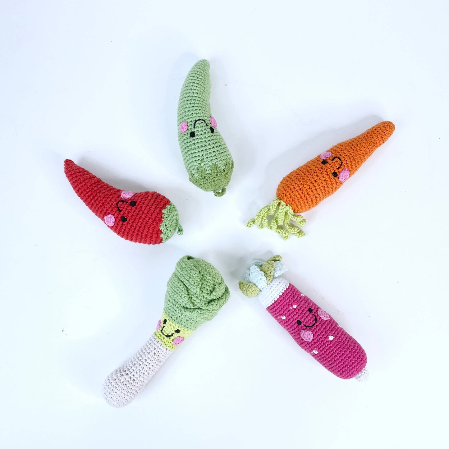 Handmade Springtime Baby Carrot Rattle – Organic Cotton Toy