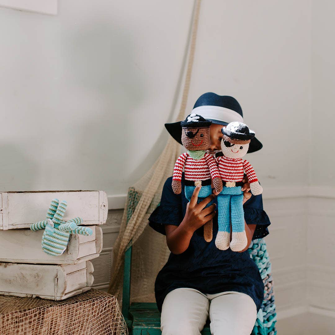 Crochet Pirate Doll | Organic Cotton Toy for Imaginative Play & Storytelling