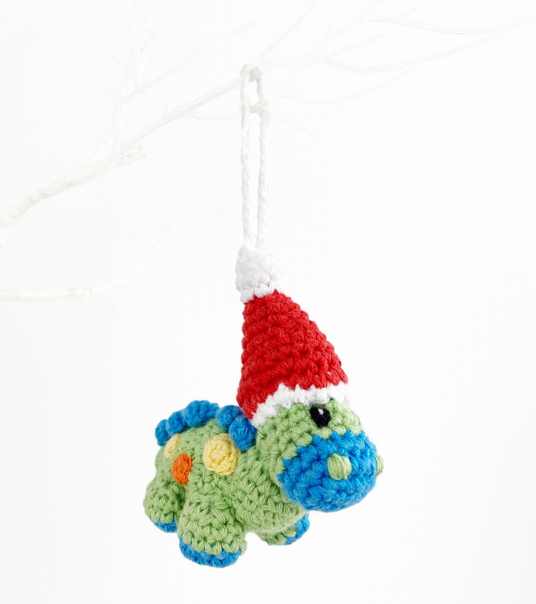 Handmade Steggi Dinosaur Ornament – Christmas Edition