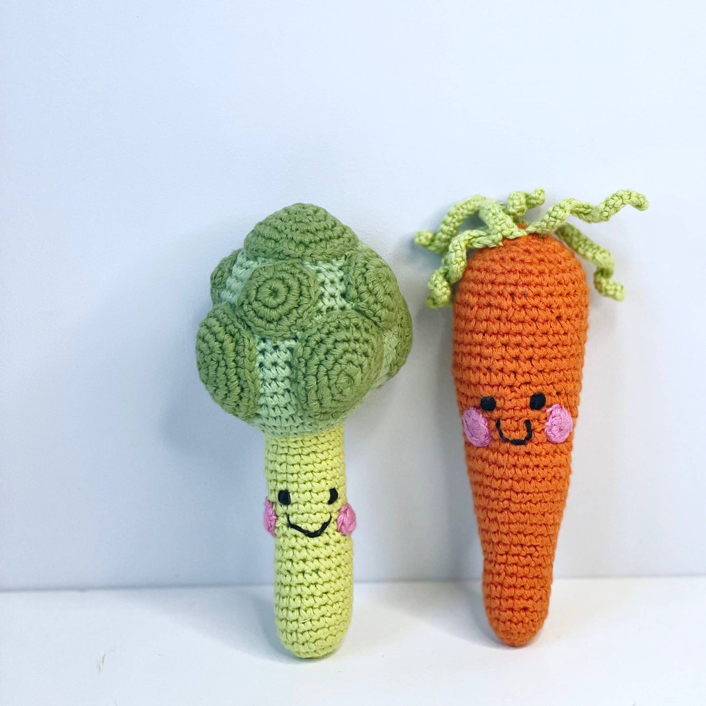 Handmade Springtime Baby Carrot Rattle – Organic Cotton Toy