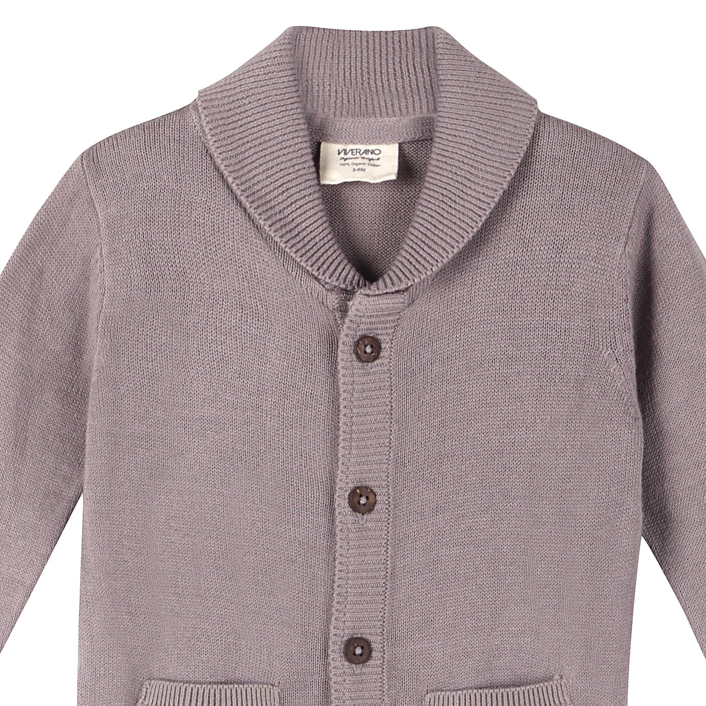 Milan Shawl Sweater Knit Baby Jumpsuit (Organic cotton): Grey / 6-12 Month