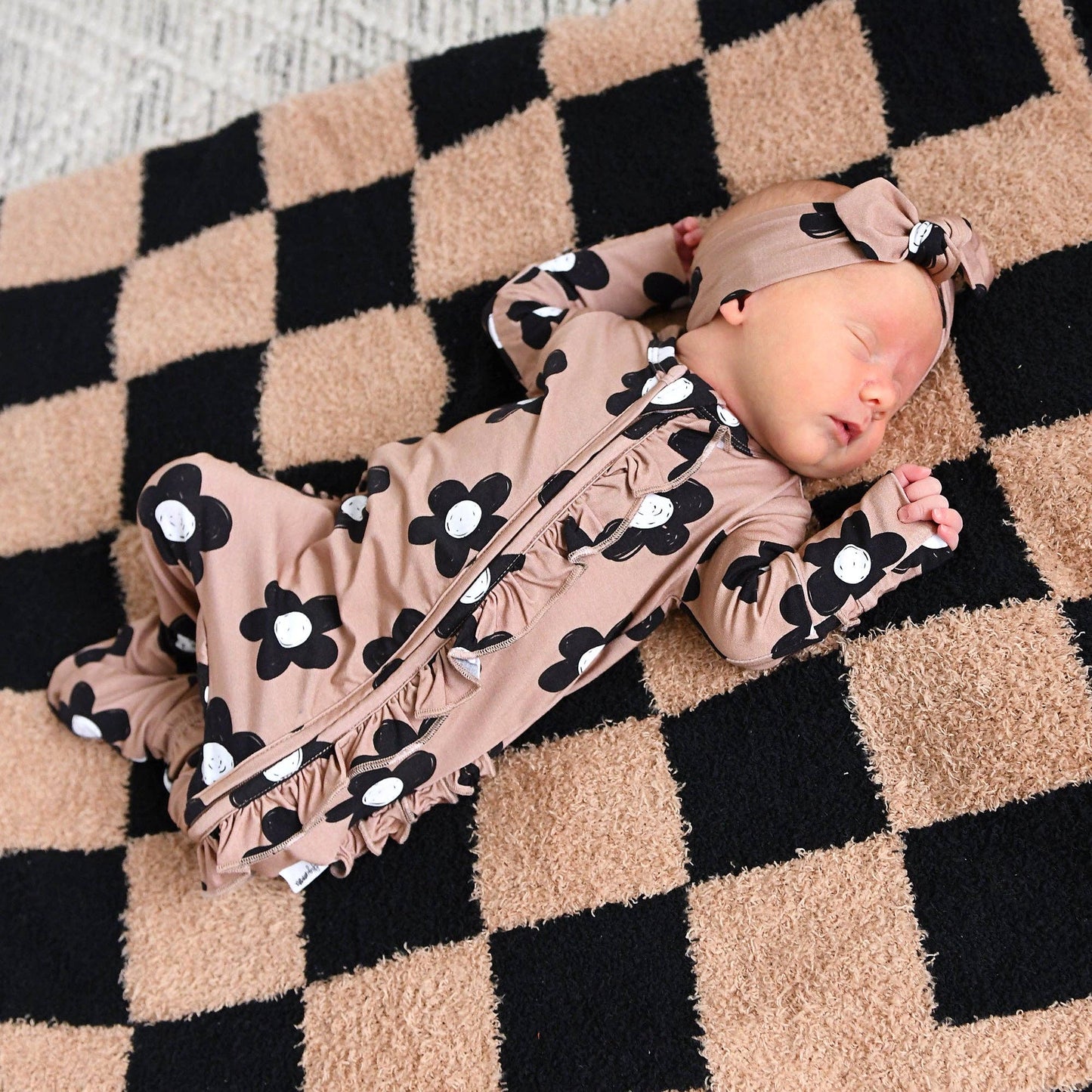 Floral Ruffle Bamboo Zip One-Piece – Baby Pajama