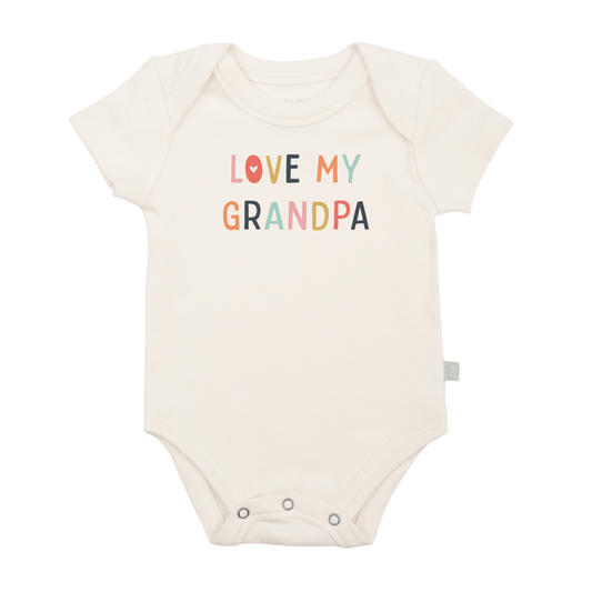 Love Grandpa Baby Bodysuit - 100% Organic Cotton Graphic Onesie