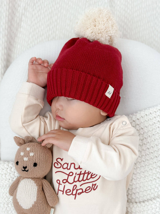 Organic Cotton Baby Pom Beanie – Holly