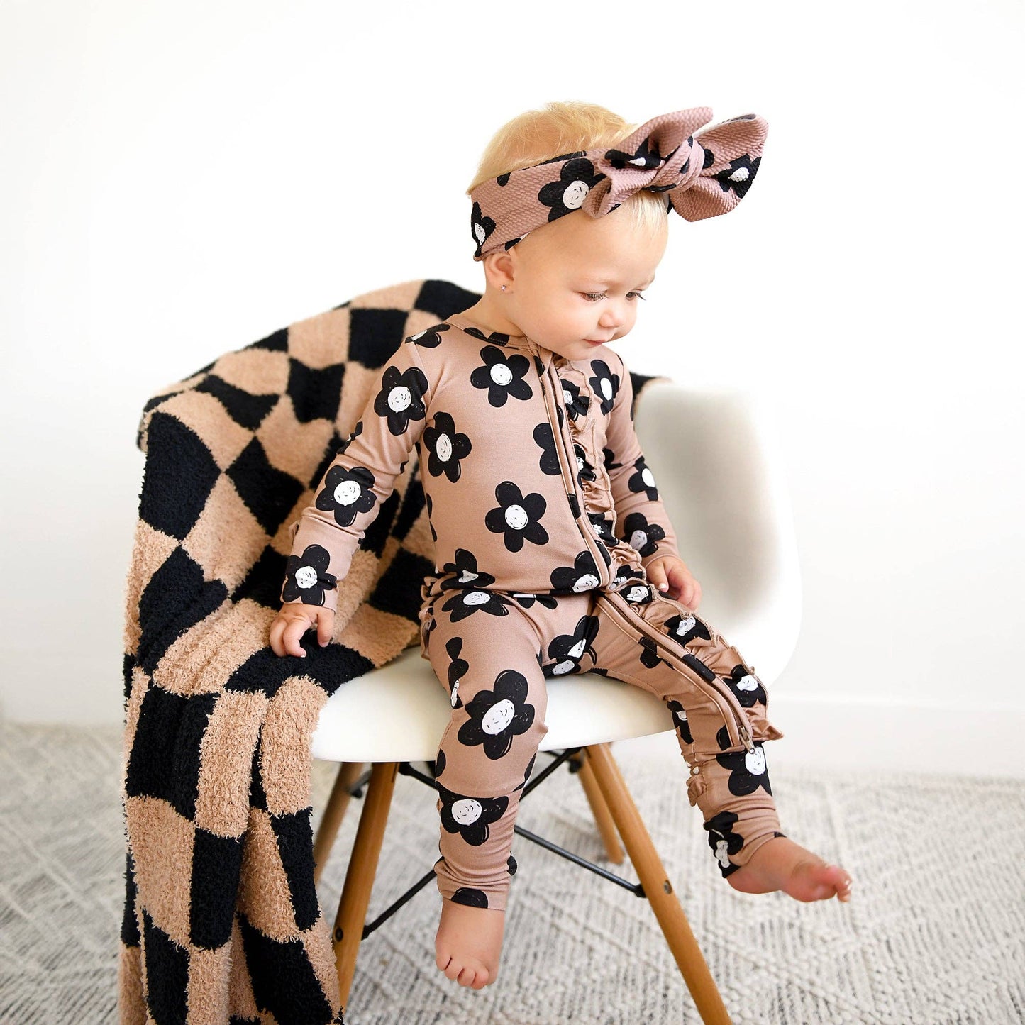 Floral Ruffle Bamboo Zip One-Piece – Baby Pajama