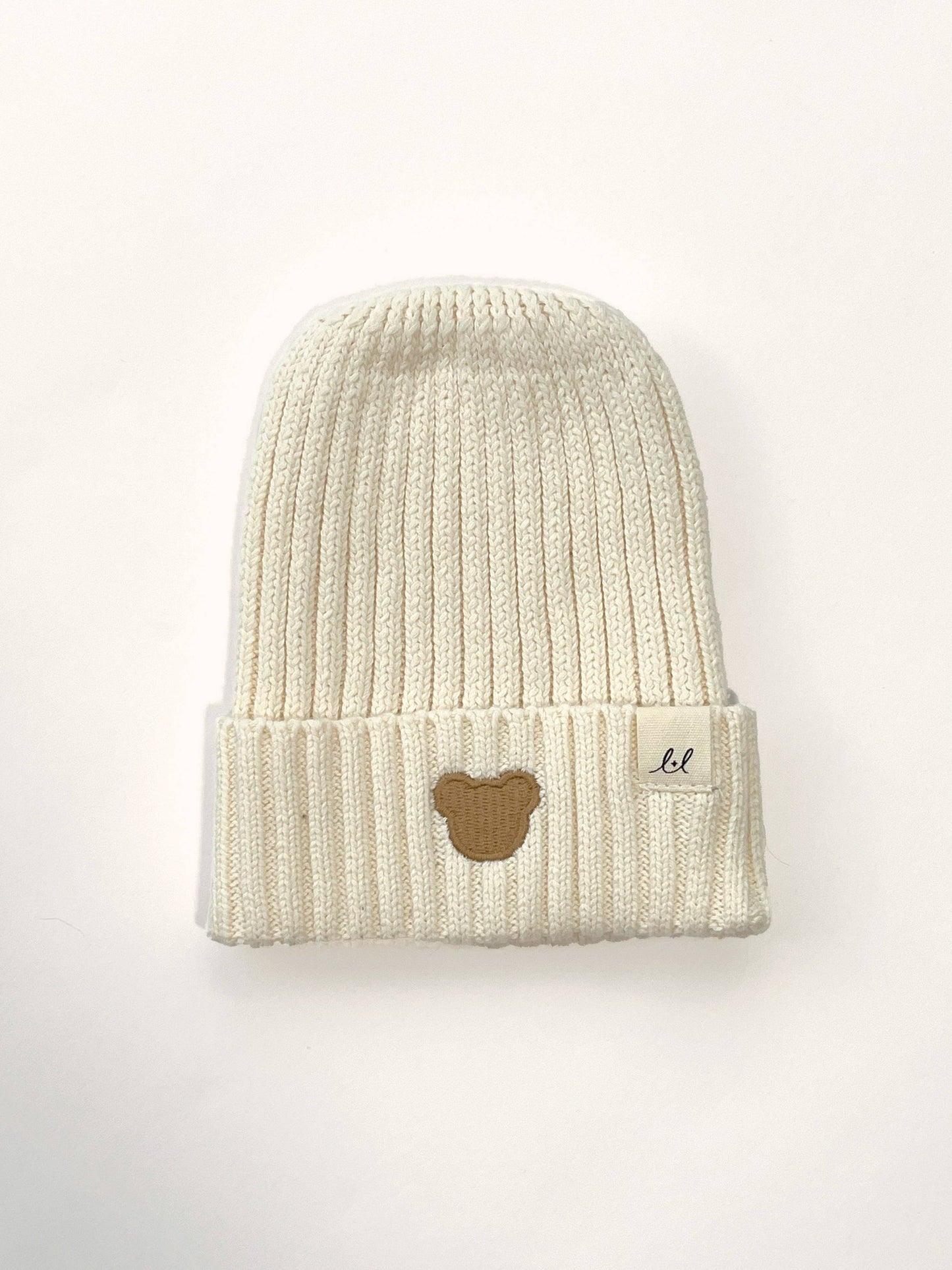 Organic Cotton Little Bear Baby Beanie – Cream