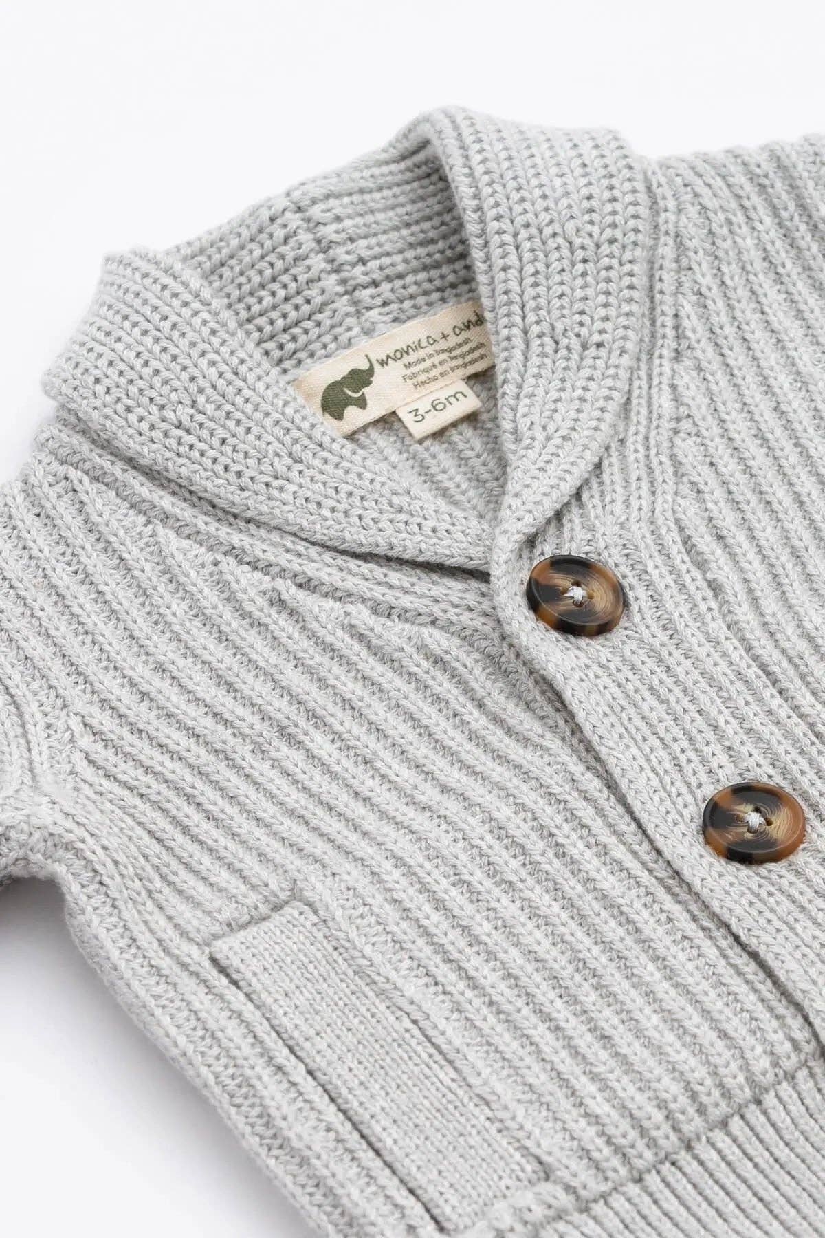 Collegiate Cardigan_Heather Grey: Unisex / Heather Grey / 0-3m