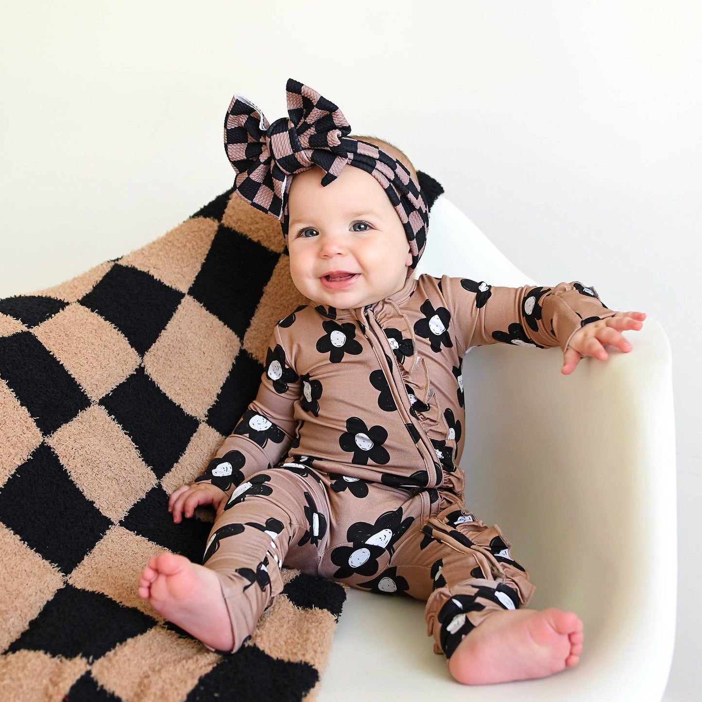 Floral Ruffle Bamboo Zip One-Piece – Baby Pajama