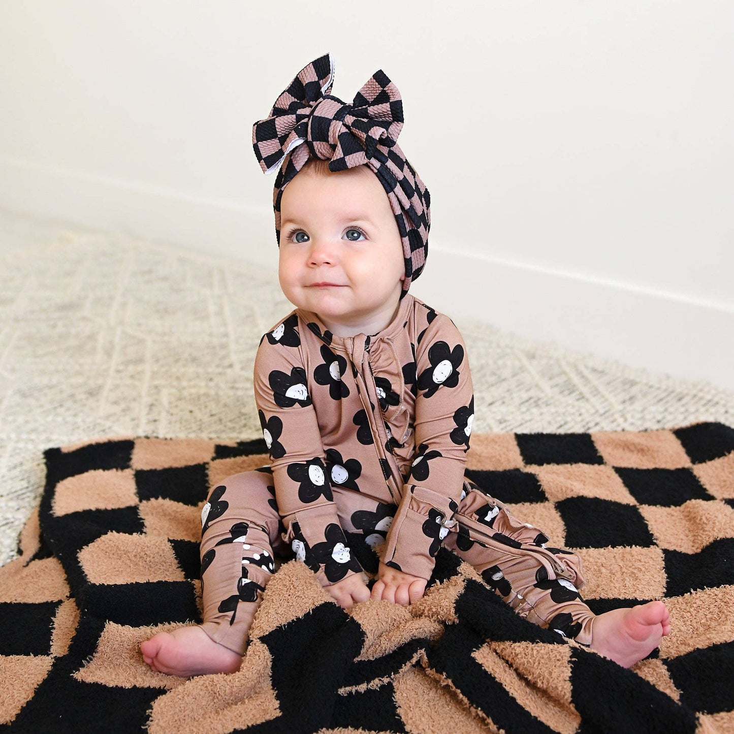 Floral Ruffle Bamboo Zip One-Piece – Baby Pajama