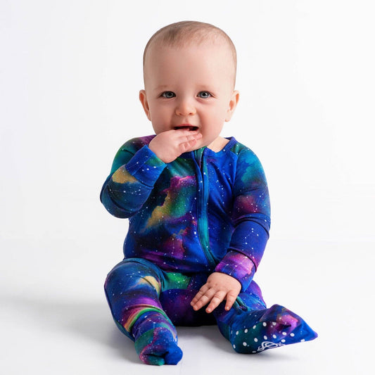 Luminara Galaxy Bamboo Romper – Soft, Eco-Friendly Baby Sleepwear