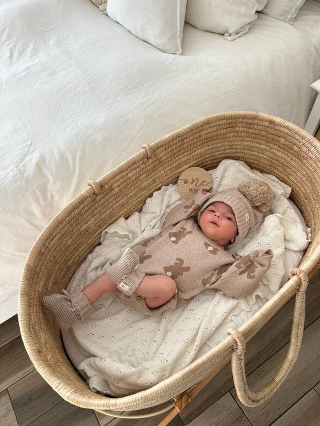 Luna + Luca Bunny Jacquard Organic Baby Romper