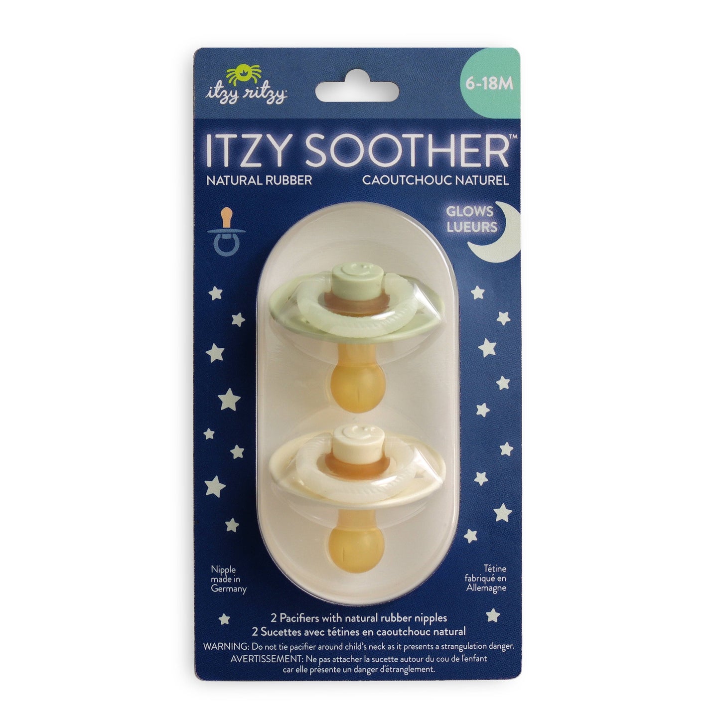 Itzy Soother™ Natural Rubber Pacifier Set – Pink Bow | BPA-Free Baby Pacifiers