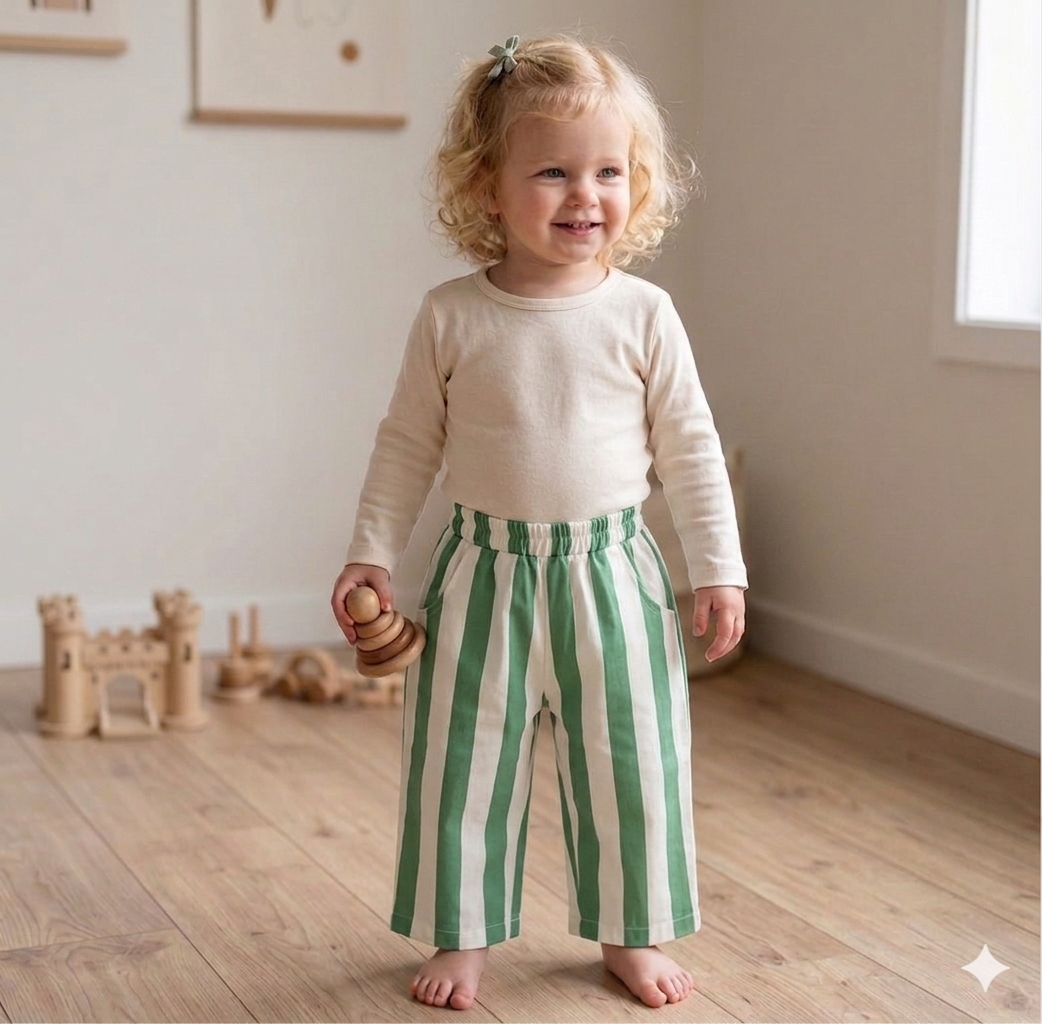 Wide leg baby pant, Kelly, by Birdie Lane Baby + Kids