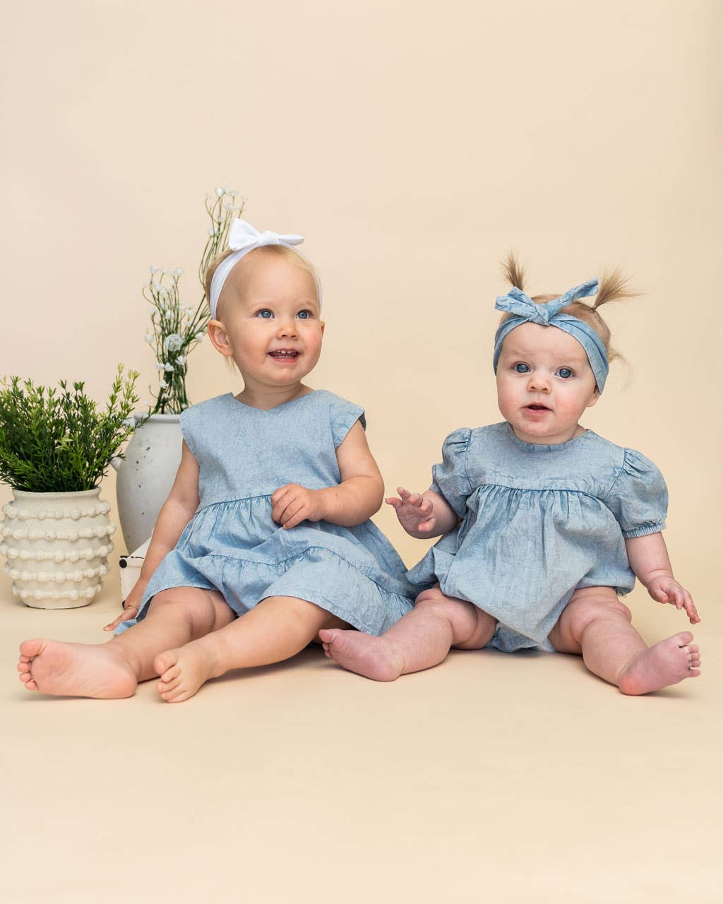 Aspen Organic Baby Romper | Hand-Dyed Soft Denim