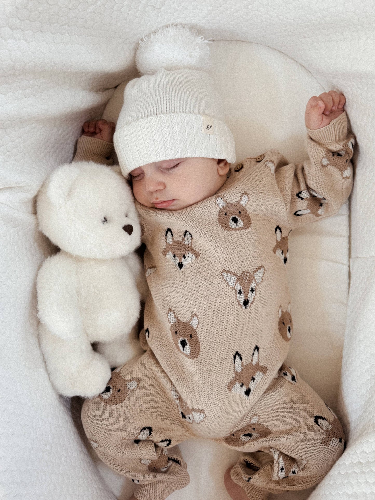 Woodland Jacquard Organic Baby Jumpsuit