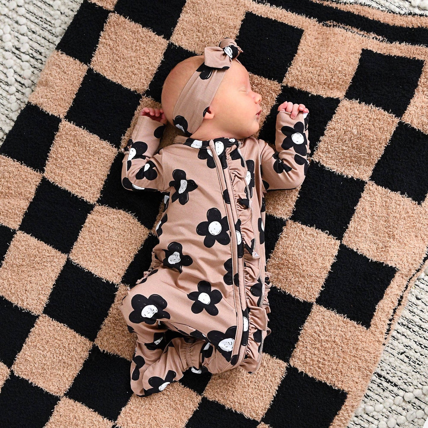 Floral Ruffle Bamboo Zip One-Piece – Baby Pajama