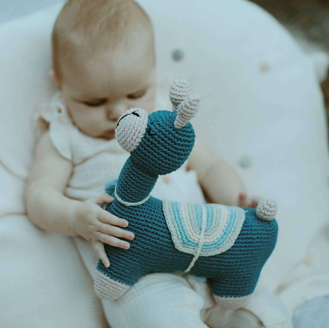 Handmade Cuddly Llama Plush Toy: Natural
