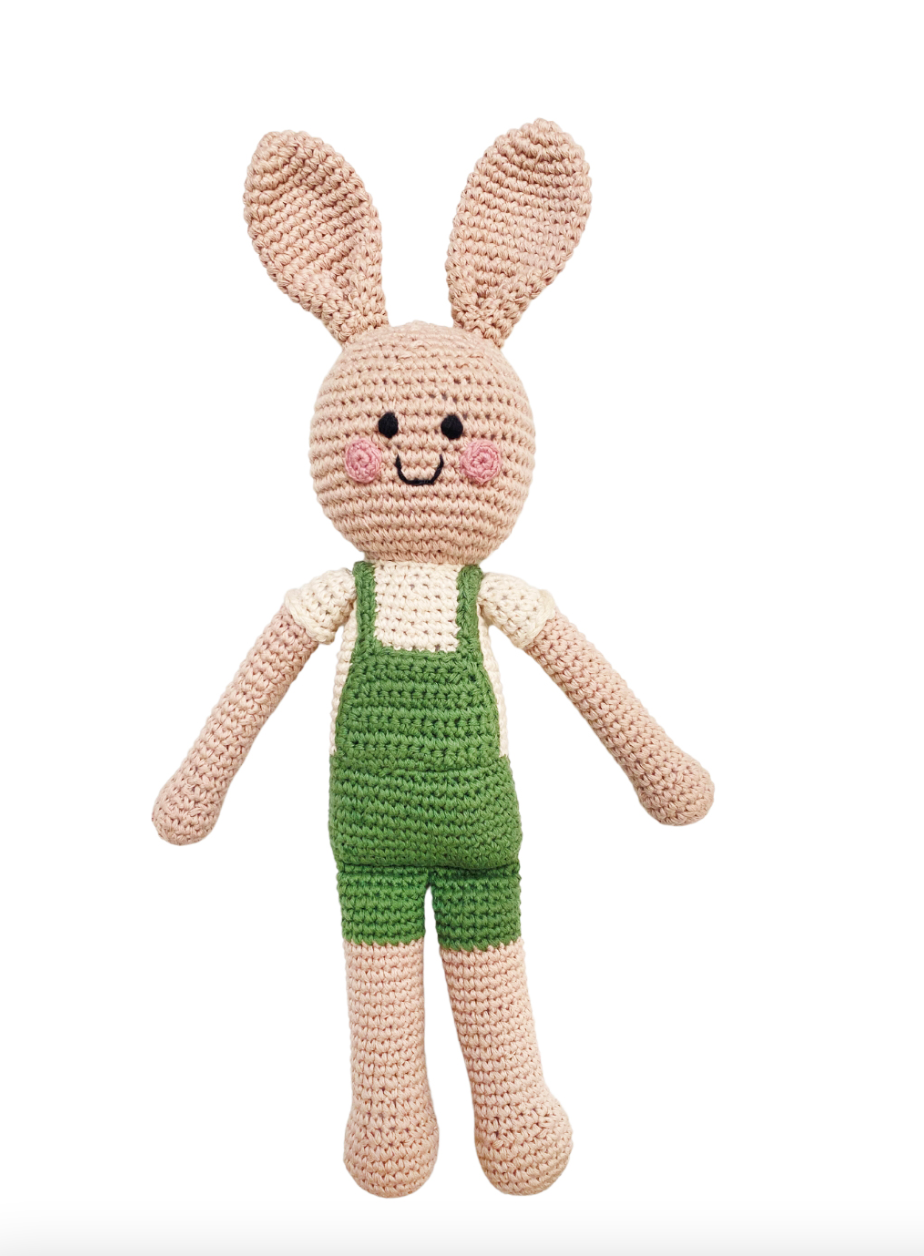 Velvety Springtime Bunny - Organic Cotton Crochet Toy: Pink
