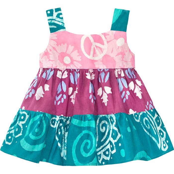 Babies: Carousel Dress: Paisley - Teal-Organic: 24M