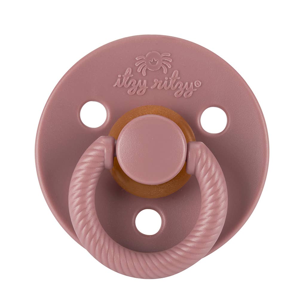 Itzy Soother™ Natural Rubber Pacifier Set – Pink Bow | BPA-Free Baby Pacifiers