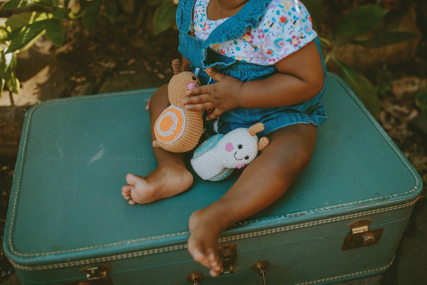 Baby Snail Rattle – Handmade Organic Cotton, Fair Trade Toy: Natural